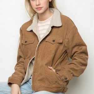 Brandy Melville corduroy fur jacket